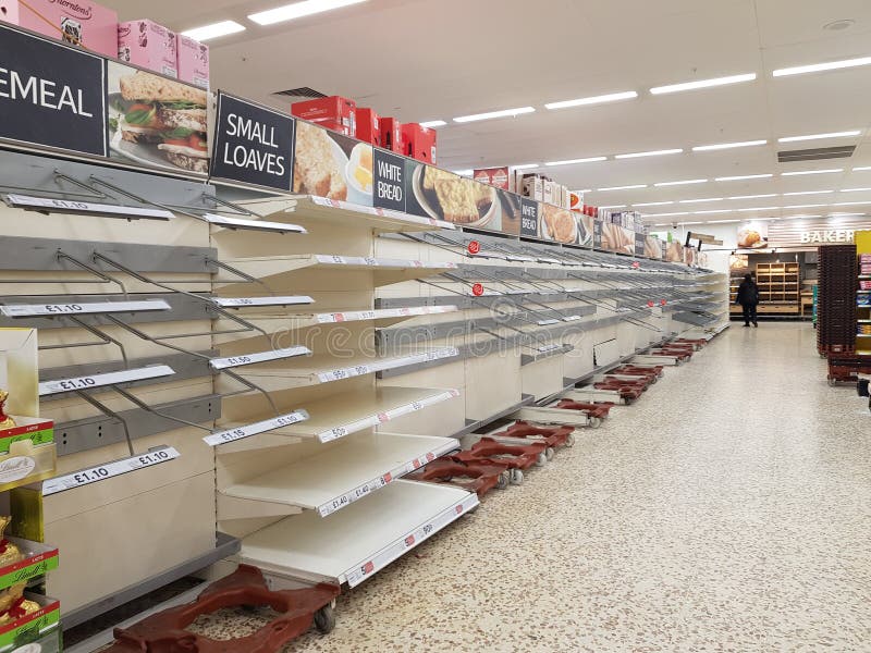 Empty Shelves during Coronavirus Panic Buying Editorial Stock Image