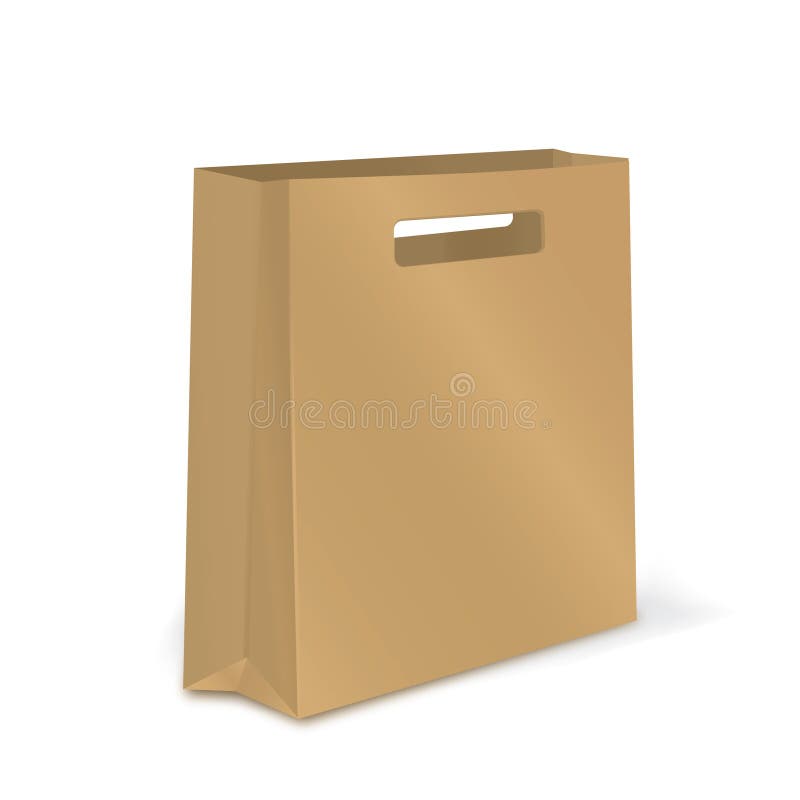 Shopping bags from craft paper set Royalty Free Vector Image