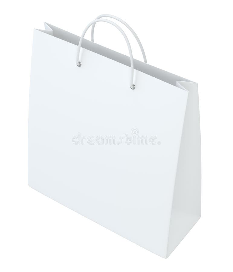 Empty Shopping Bags on White for Advertising and Branding. Isolated on ...