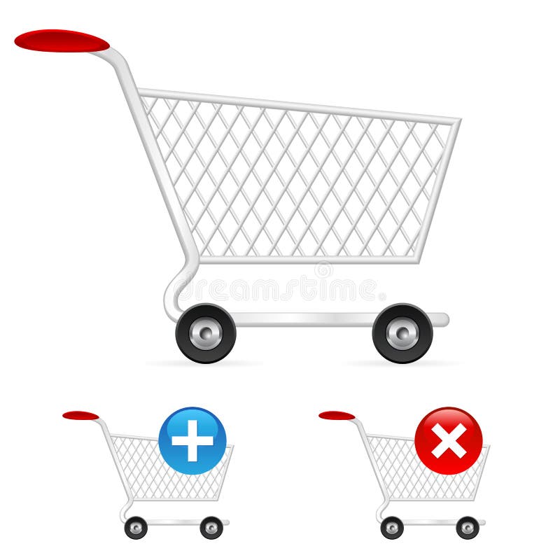Empty cart stock illustration. Illustration of white, cartoon 4253930