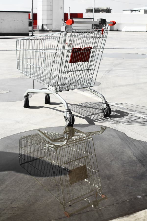 Empty shopping trolley stock image. Image of metallic - 54223323