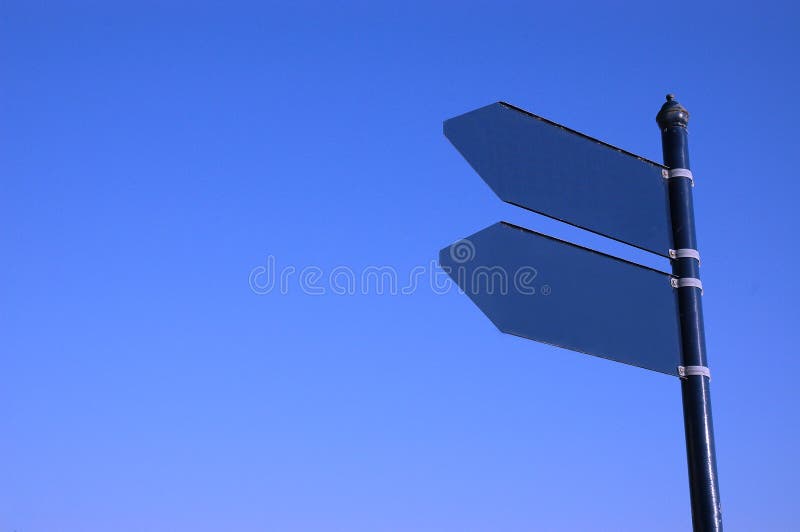 Empty sign and blue sky