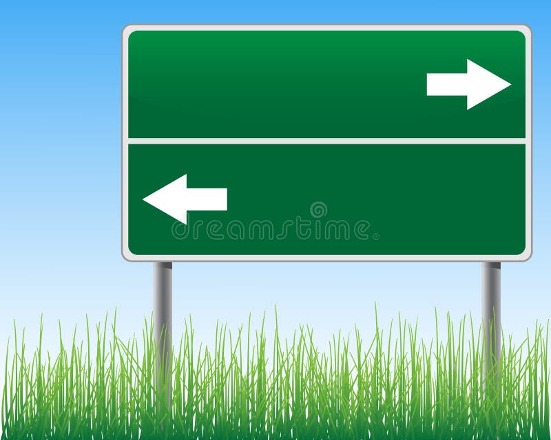 Empty signpost on sky background