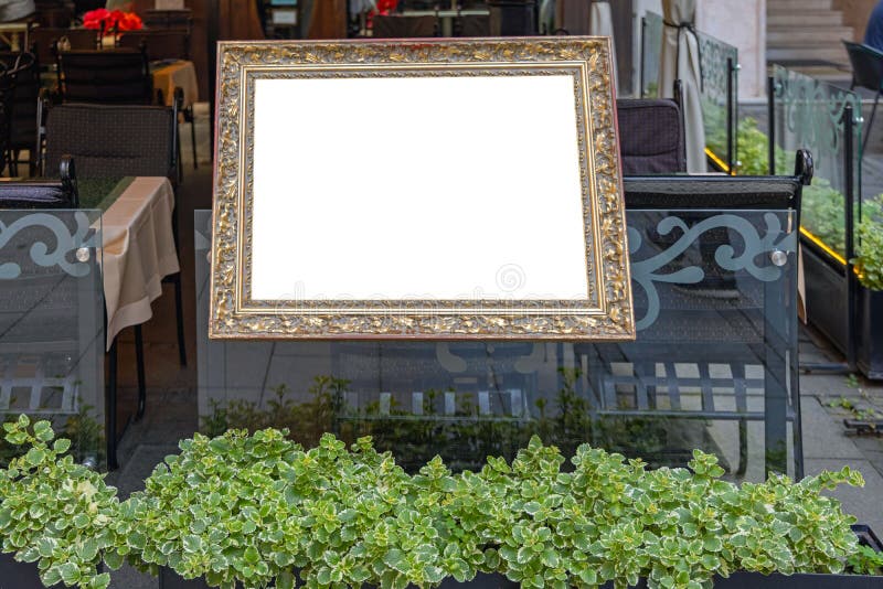 Picture Frame Restaurant stock photo. Image of gold 227805618