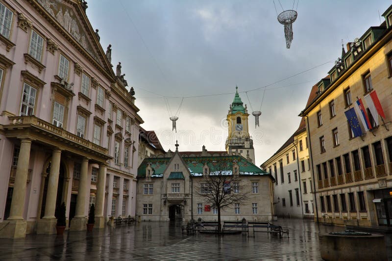 Empty Square in Bratislava, Slovakia