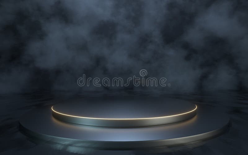 Empty stage with fog background, 3d rendering stock illustration