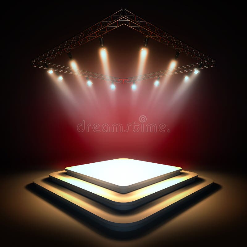 Empty stage illuminated by spotlights. royalty free illustration Empty stage illuminated by spotlights. royalty free illustration
