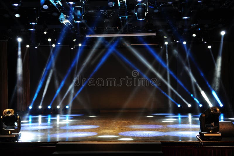 Empty stage in light beam