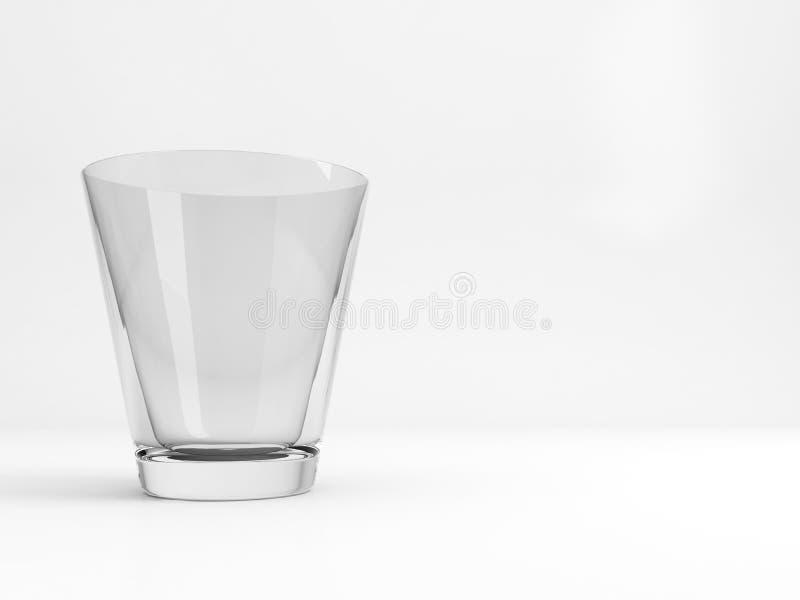 Empty standard table glass on white, 3d vector illustration