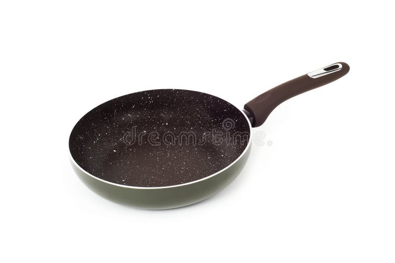 Empty stone non-stick frying pan stock images