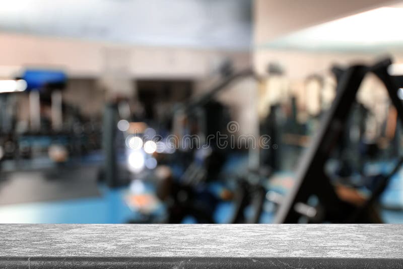 Empty stone surface in gym interior