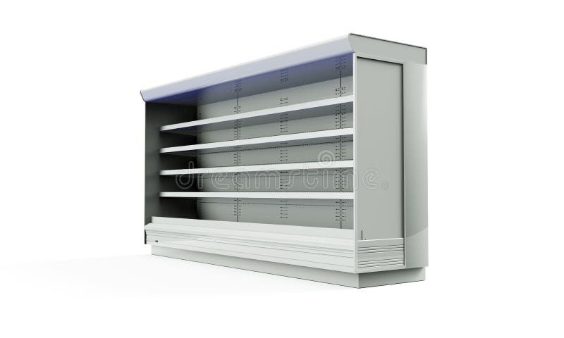 Download Empty Store Shelves. Retail Shelf Rack. Showcase Display. Mockup Template Ready For Design. 3d ...