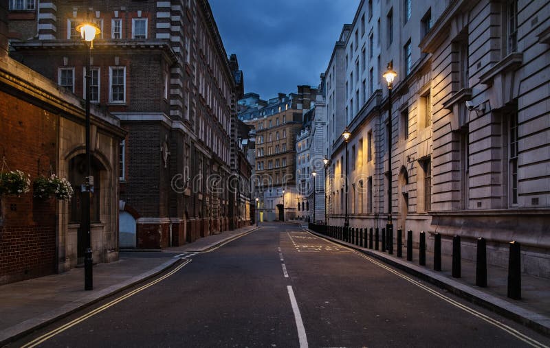 Empty street of London