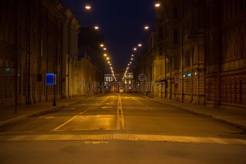 Empty street at night