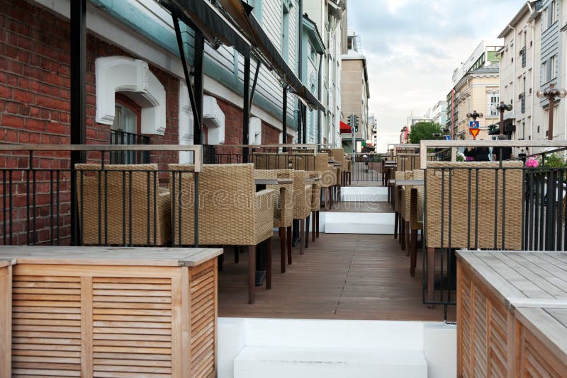 Empty street restaurant