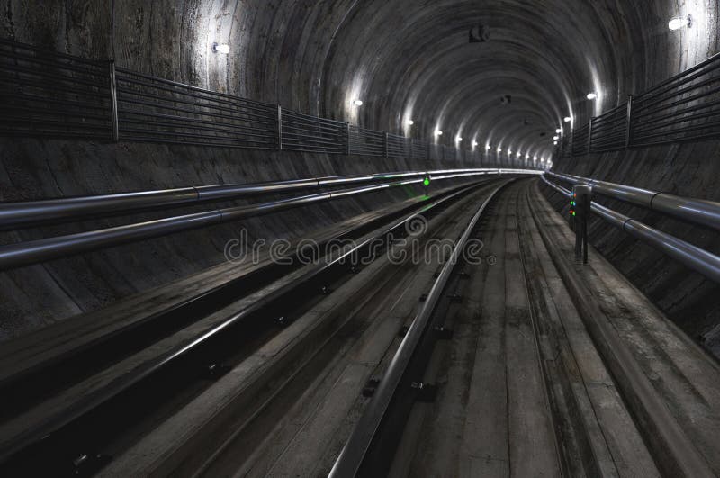Subway Tunnel Under the Future City Stock Illustration - Illustration ...