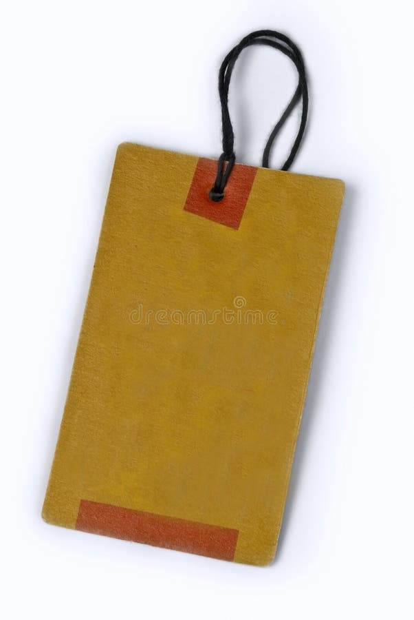 Empty tag tied with string royalty free stock photo