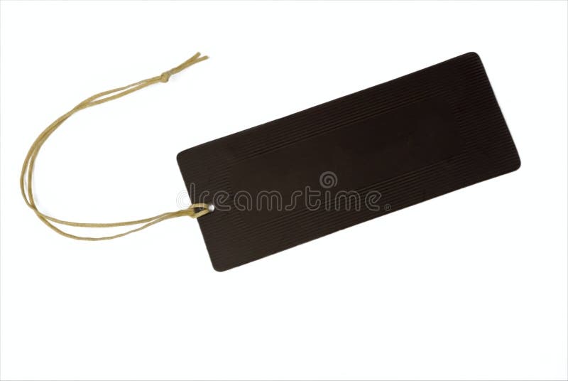 Empty tag tied with string stock photography