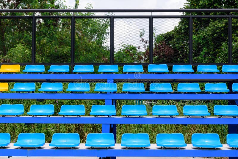 Empty Tennis Court Chairs Stock Image Image Of Bleachers 100911731