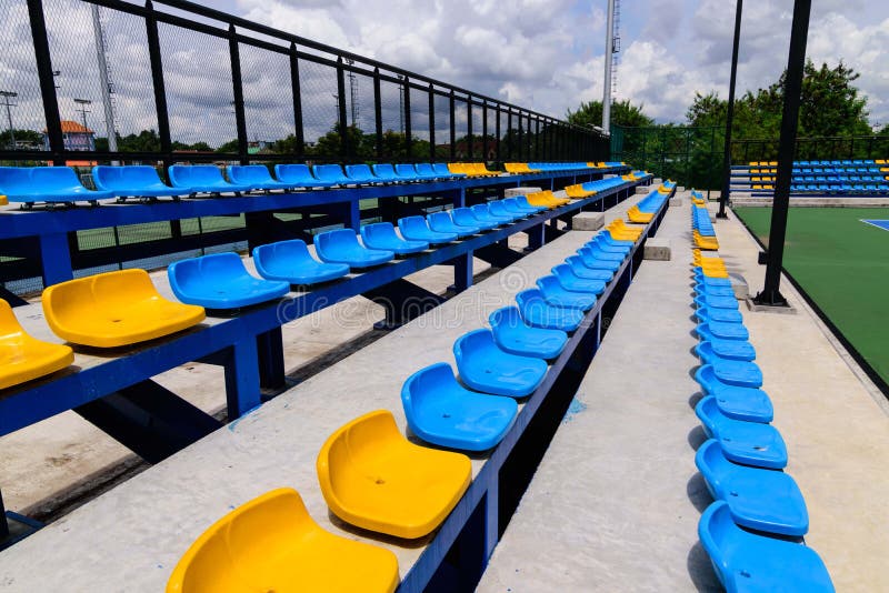 Empty Tennis Court Chairs Stock Photo Image Of Arena 100911694