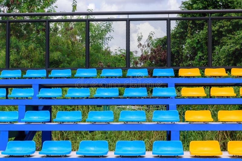 Empty Tennis Court Chairs Stock Photo Image Of Grandstand 100911762