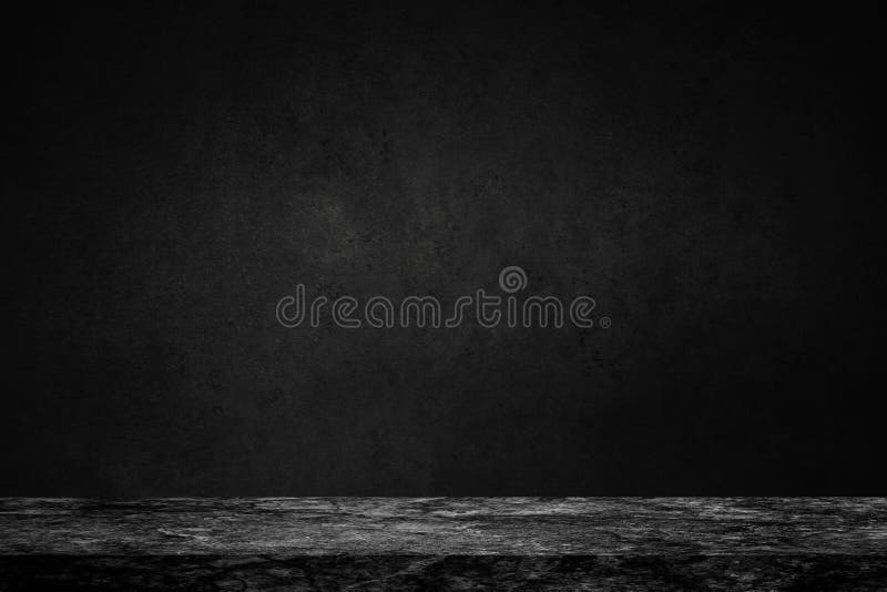 Empty top of black marble stone table on concrete wall background texture grunge and grey surface with space or display for add t royalty free stock photo