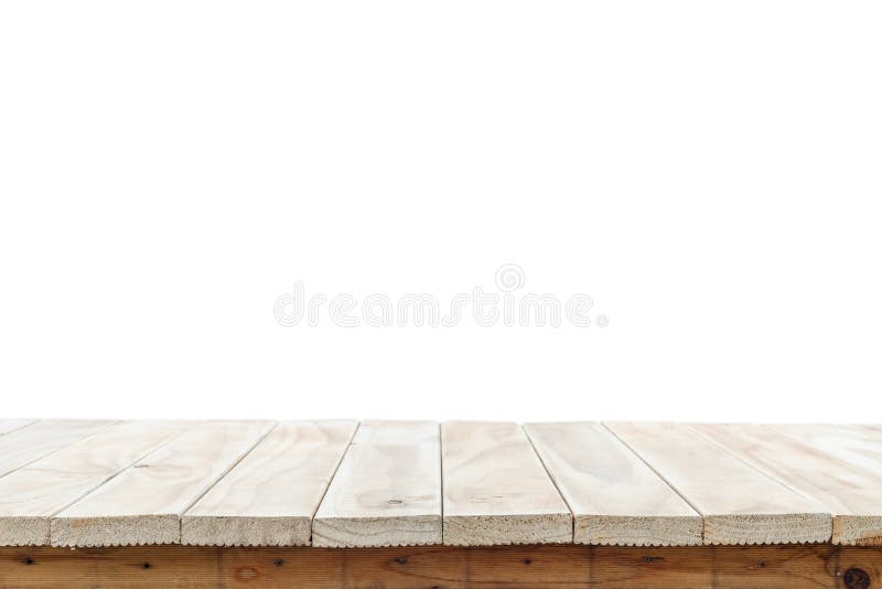 Empty top of wooden table or counter isolated on white backgroun royalty free stock photos Empty top of wooden table or counter isolated on white backgroun royalty free stock photos