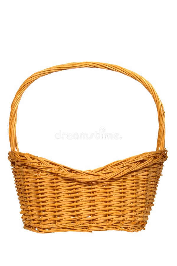 Empty Traditional Rustic Wicker Basket Isolated