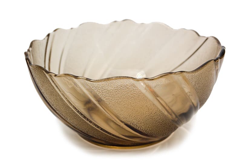 Empty transparent brown bowl