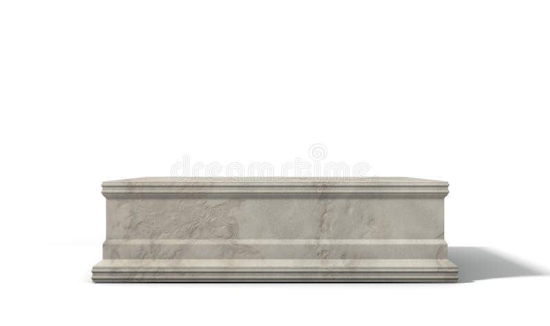 A vector illustration of an empty wood and brass trophy base on an isolated  white studio background Stock Vector