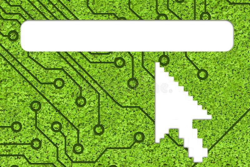 Empty url with computer arrow and copy space stock photo