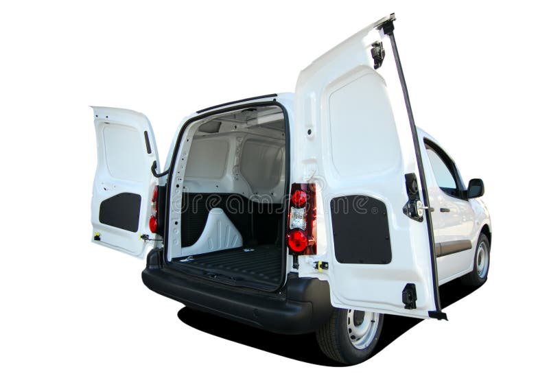 toy white van with opening doors