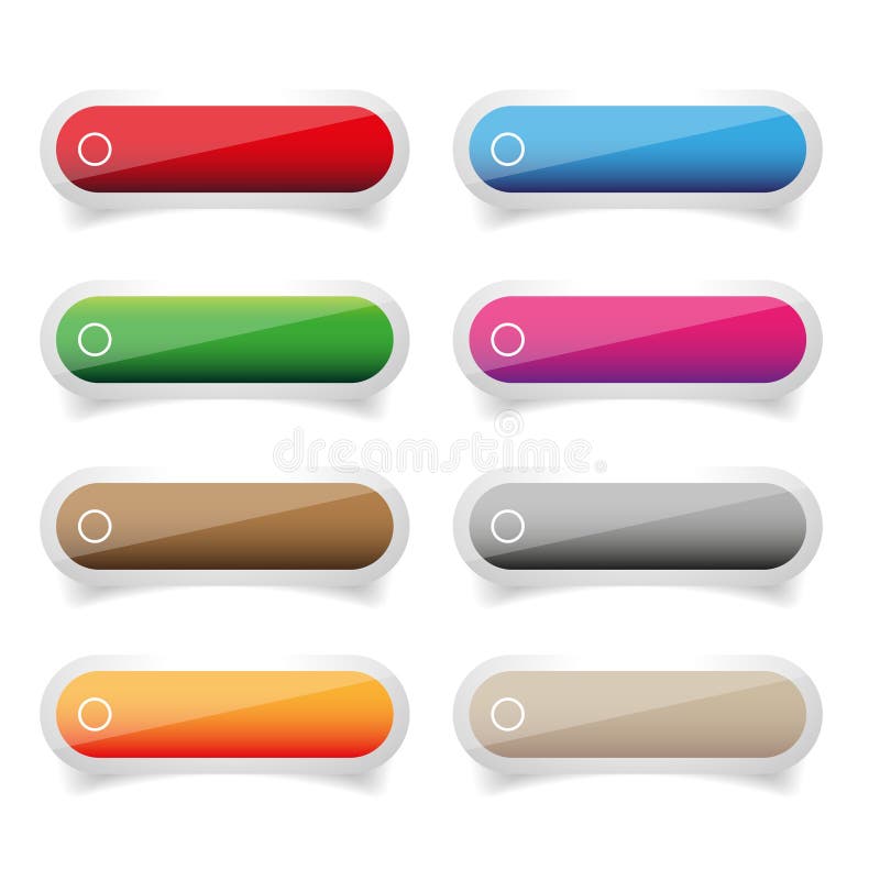 Empty vector glossy button vector illustration