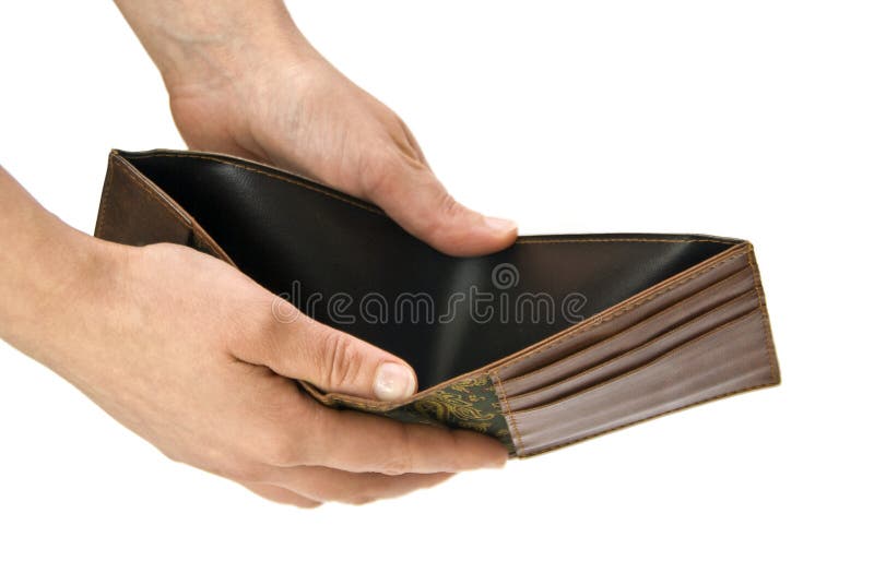 Man Hand Open an Empty Wallet Isolated on White Background with Stock Photo  - Image of businessman, male: 106450498