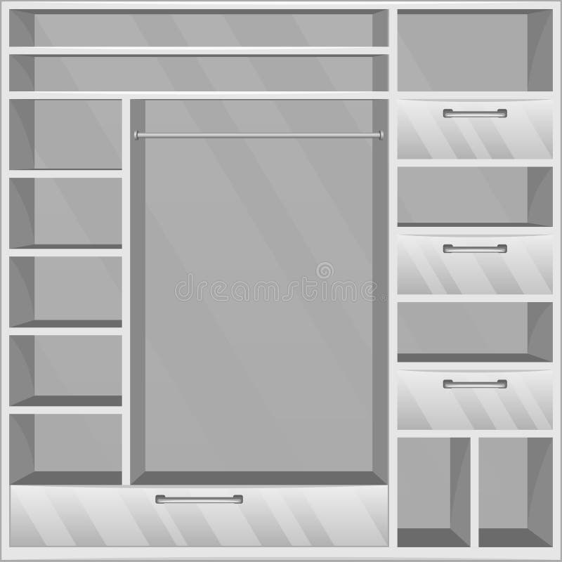 Empty wardrobe  stock vector  Illustration of grey book 