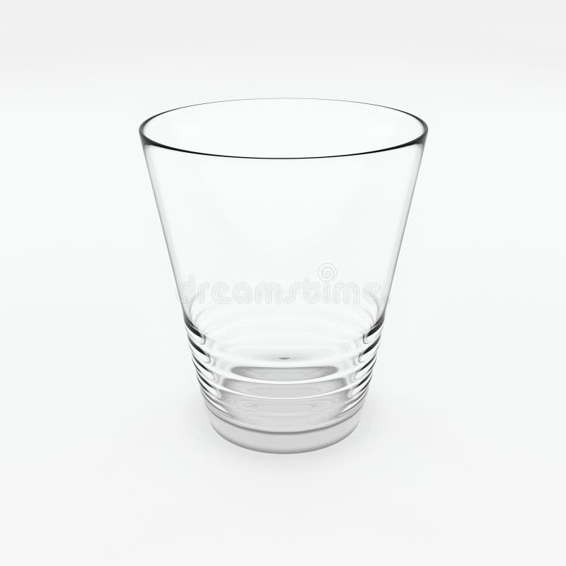 Empty water glass with ridges stock image