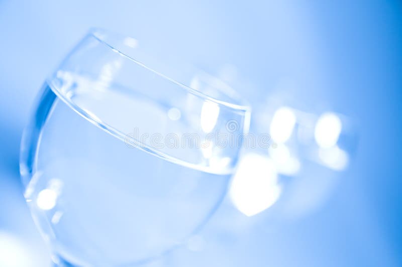 Empty water glasses. royalty free stock photo