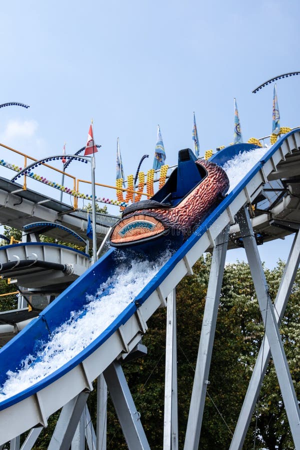 Empty Water Slide Amusement Park Ride Stock Image Image of waterfall