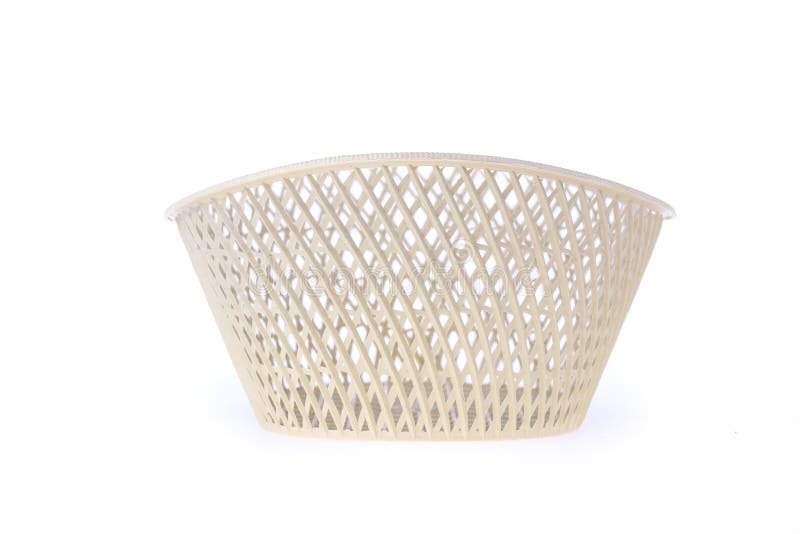 Empty White Basket Plastic, Isolated Stock Image Image of product