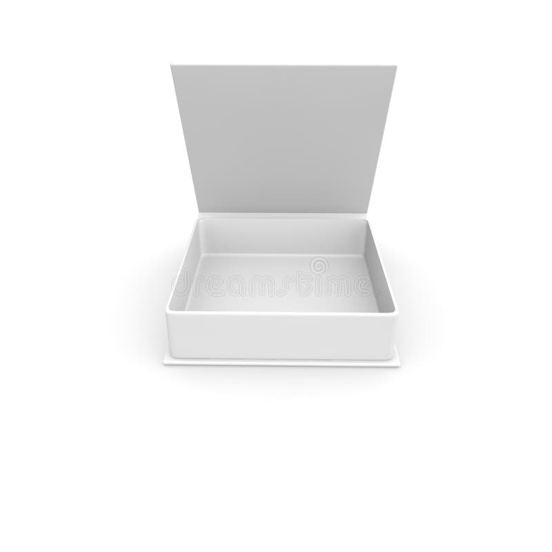 Empty White Box For Gifts And Other Goods. Isolated White Background
