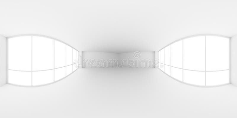 Empty white business office room with light from large windows HDRI map royalty free illustration