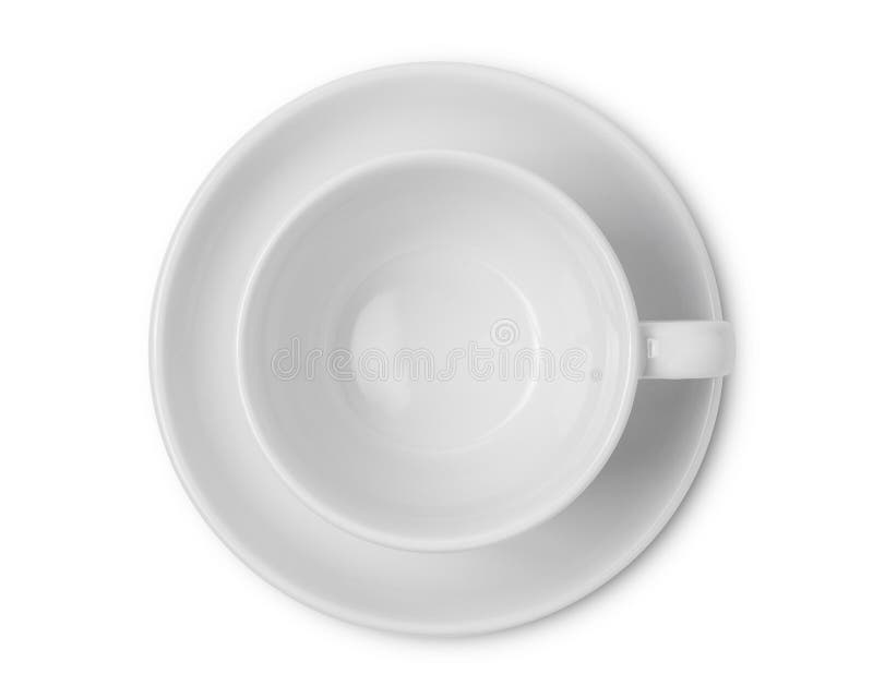 Top View Of Empty Glass Cup On White Background. Empty Space For Design
