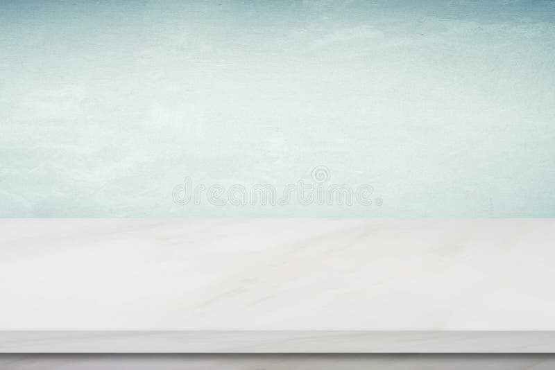 Empty white marble table over green cement wall background royalty free stock image Empty white marble table over green cement wall background royalty free stock image