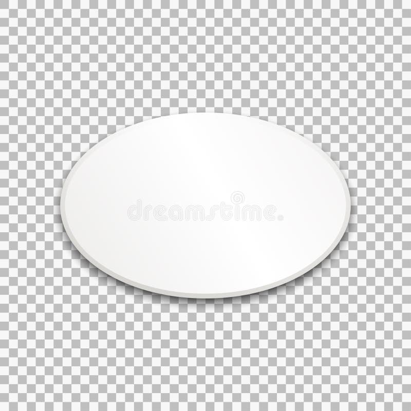 Empty white oval paper plate. Vector Illustration on transparent background. royalty free illustration