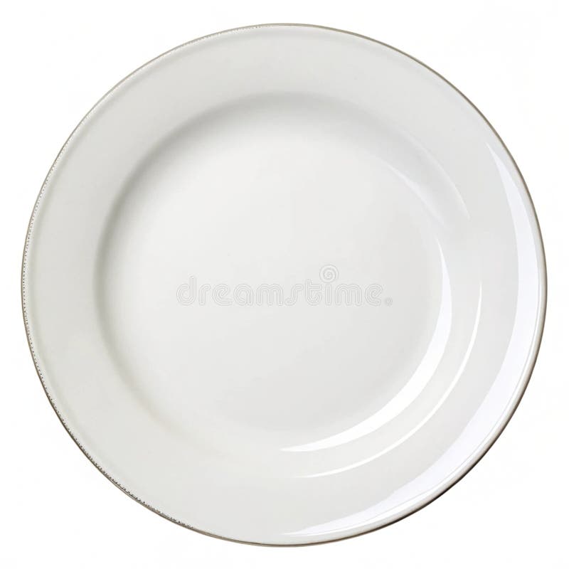 Empty white plate isolated on transparent background. Cleanplate illustrations
