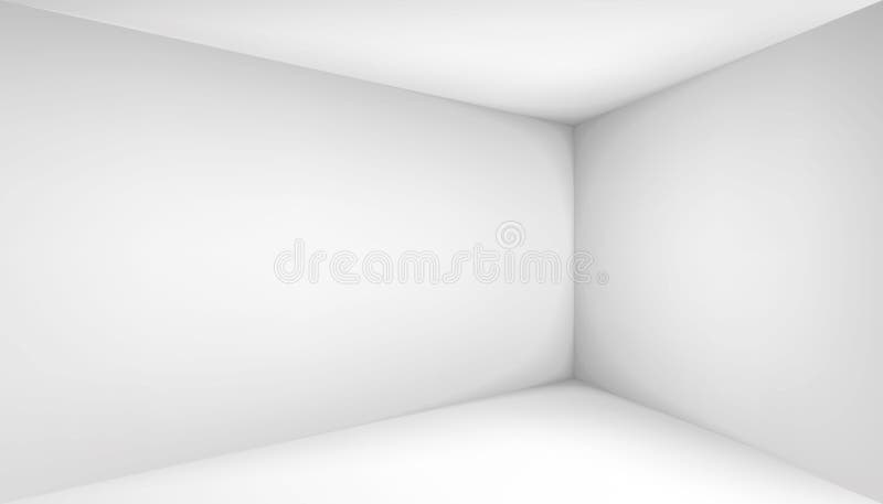 Empty white room. The inner space of the box. Corner of light box with soft shadows. Vector design illustration. Mock up for you b vector illustration
