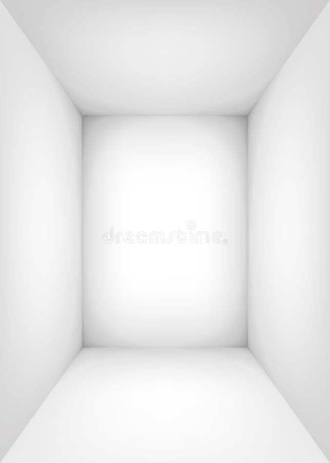 Empty white room. The inner space of the box. Vector design illustration. Mock up for you business project stock illustration