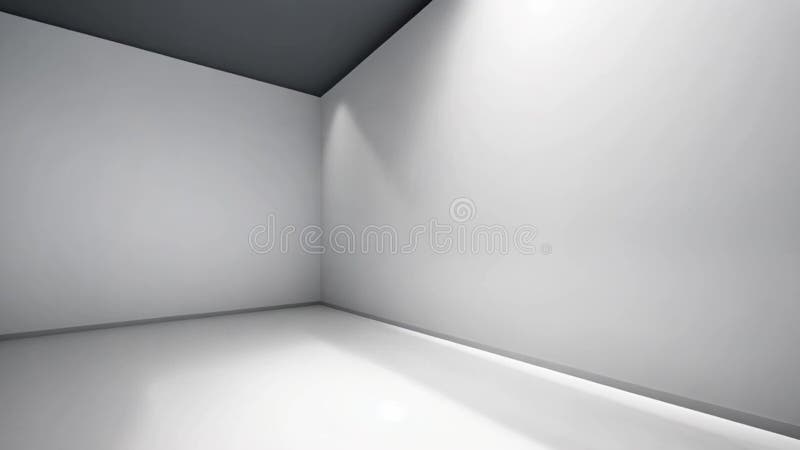 Empty White Room with Spotlight: Minimalist Interior Design royalty free illustration