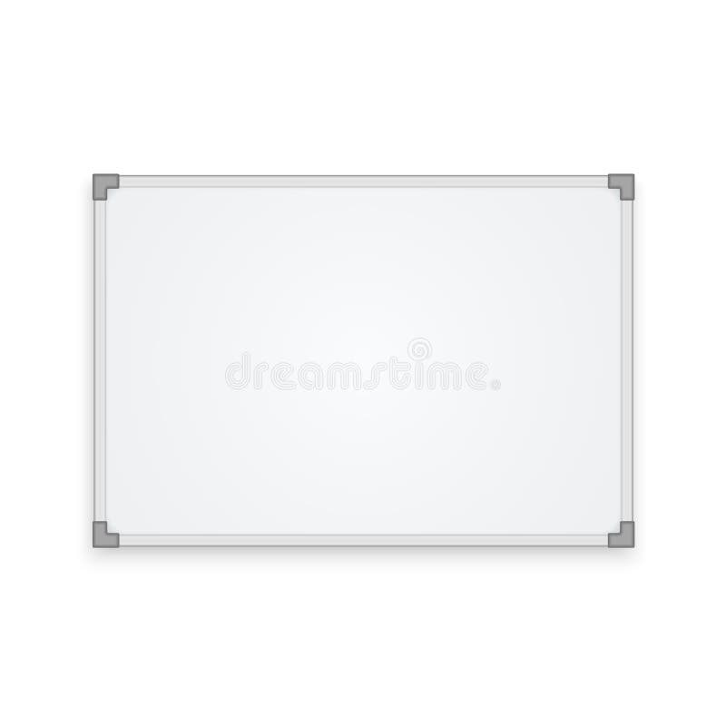 Empty Whiteboard Isolated on White Background. Vector Mockup. Eps 10