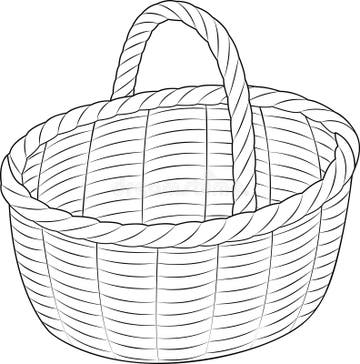 Empty Basket Coloring Stock Illustrations – 120 Empty Basket Coloring ...